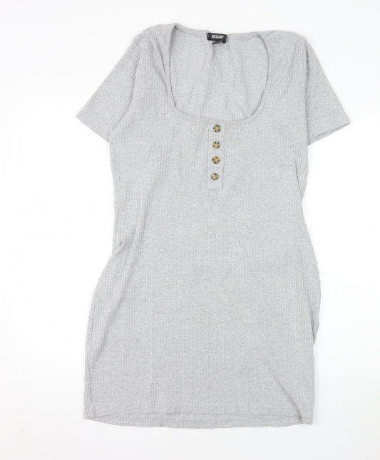 Missguided Women’s Grey Short Sleeve Bodycon Dress Size 18