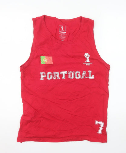 The Great Branding Company Men's Red Portugal XL Sleeveless World Cup Top