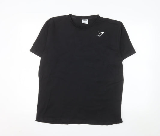 Gymshark Men's Black Slim Fit Crew Neck Cotton T-Shirt M