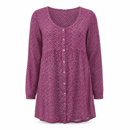 FatFace Women's Purple Geometric Long Sleeve Shirt Dress Size 10
