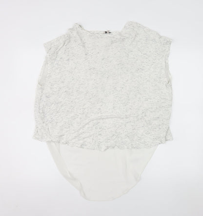 Great Plains Women White Sleeveless Tunic Blouse M