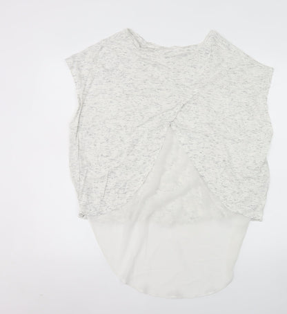 Great Plains Women White Sleeveless Tunic Blouse M
