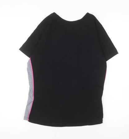 Marks and Spencer Women’s Black V-Neck Short Sleeve Stretch T-Shirt Size 14