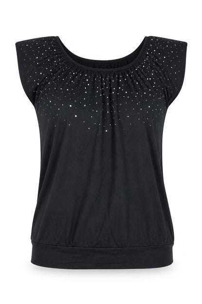 Gap Womens Black Rhinestone Scoop Neck Sleeveless T-Shirt Size M