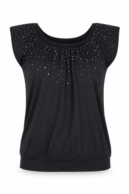 Gap Womens Black Rhinestone Scoop Neck Sleeveless T-Shirt Size M