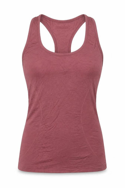 Front view of Forever 21 women’s pink racerback tank top s slim fit activewear