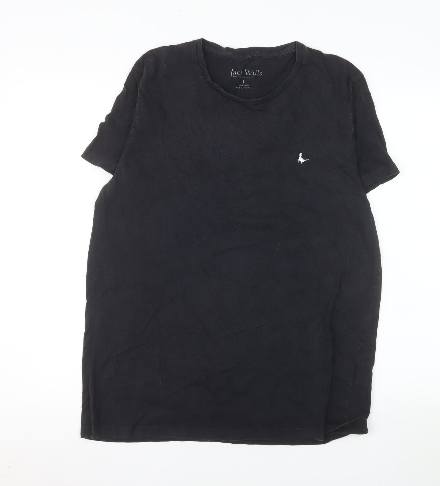 Jack Wills Men's Black Cotton Crew Neck Short Sleeve T-Shirt Size L