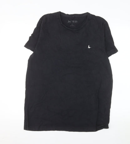 Jack Wills Men's Black Cotton Crew Neck Short Sleeve T-Shirt Size L