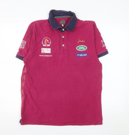 Joules Women's Pink Polo Shirt M Collared Cotton Sports Top
