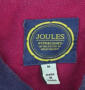Joules Women's Pink Polo Shirt M Collared Cotton Sports Top