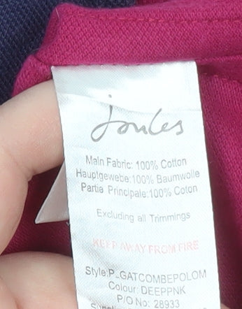 Joules Women's Pink Polo Shirt M Collared Cotton Sports Top