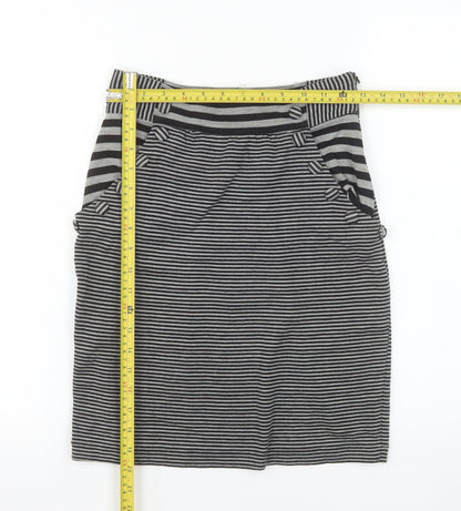 Silence + Noise Women’s Grey Striped Pencil Skirt XS