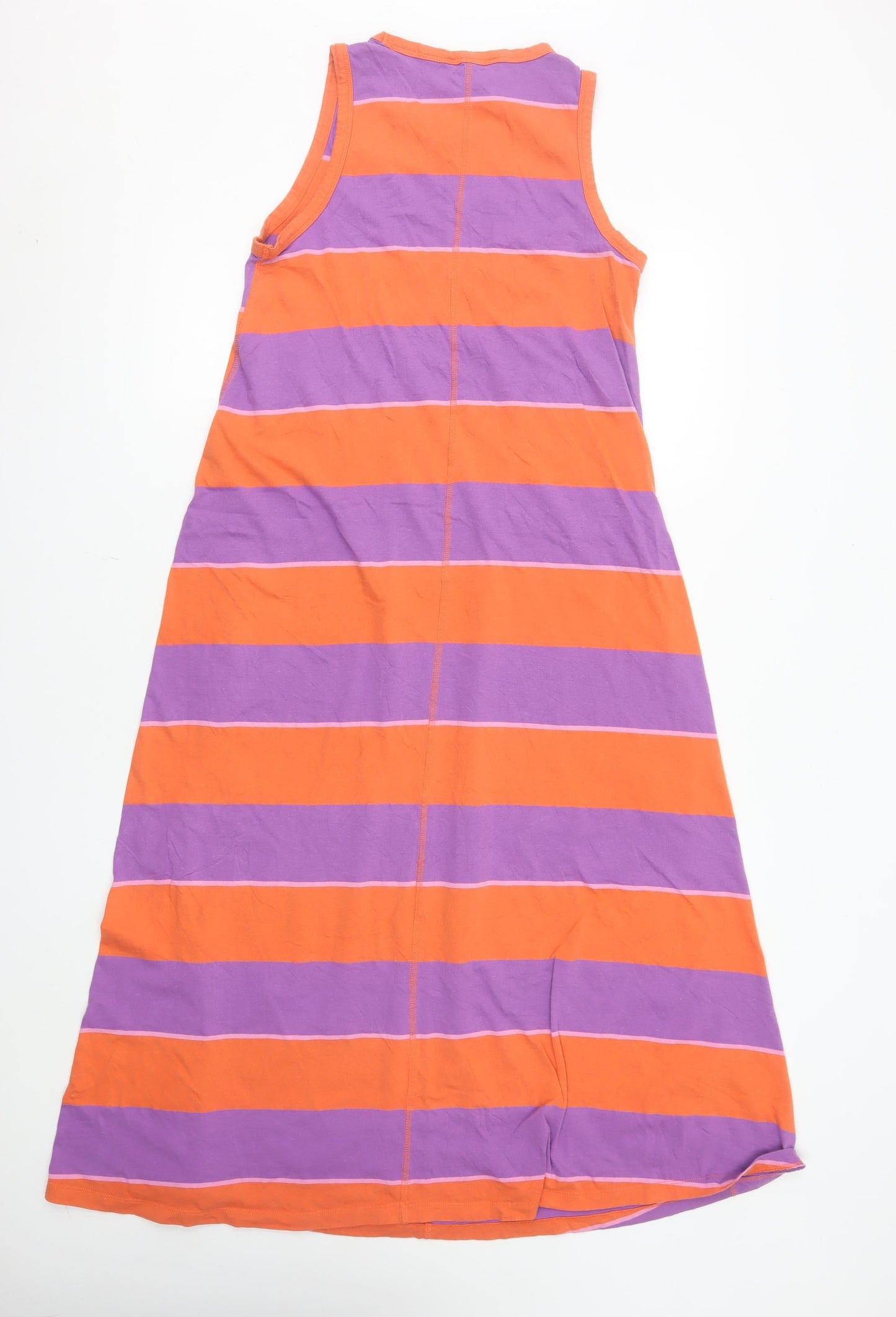 Next Women’s Multicoloured Cotton Striped Midi Tank Dress Size 12