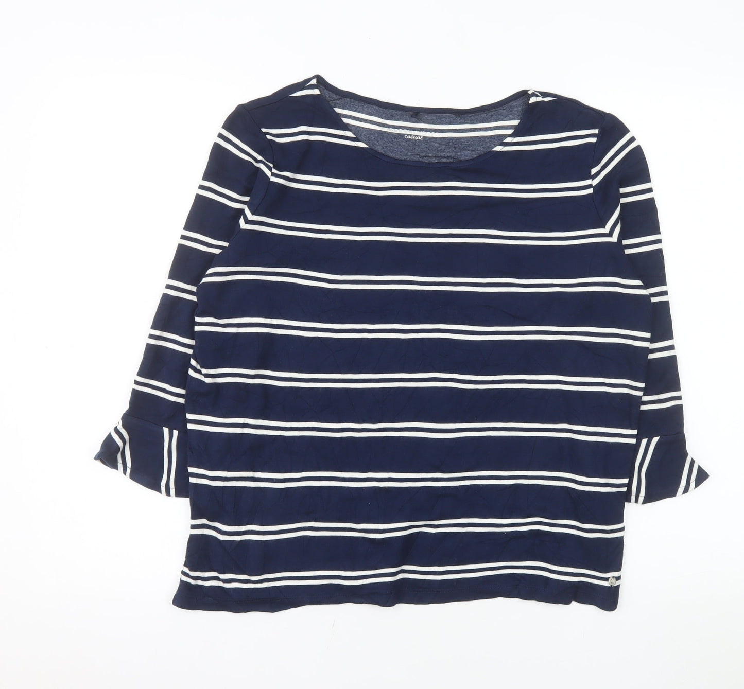 Gerry Weber Women’s Blue Striped 3/4 Sleeve T-Shirt Size 16