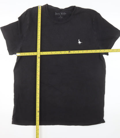 Jack Wills Men's Black Cotton Crew Neck T-Shirt Size L