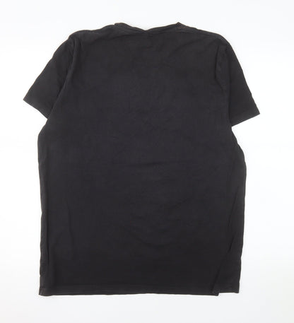 Jack Wills Men's Black Cotton Crew Neck T-Shirt Size L