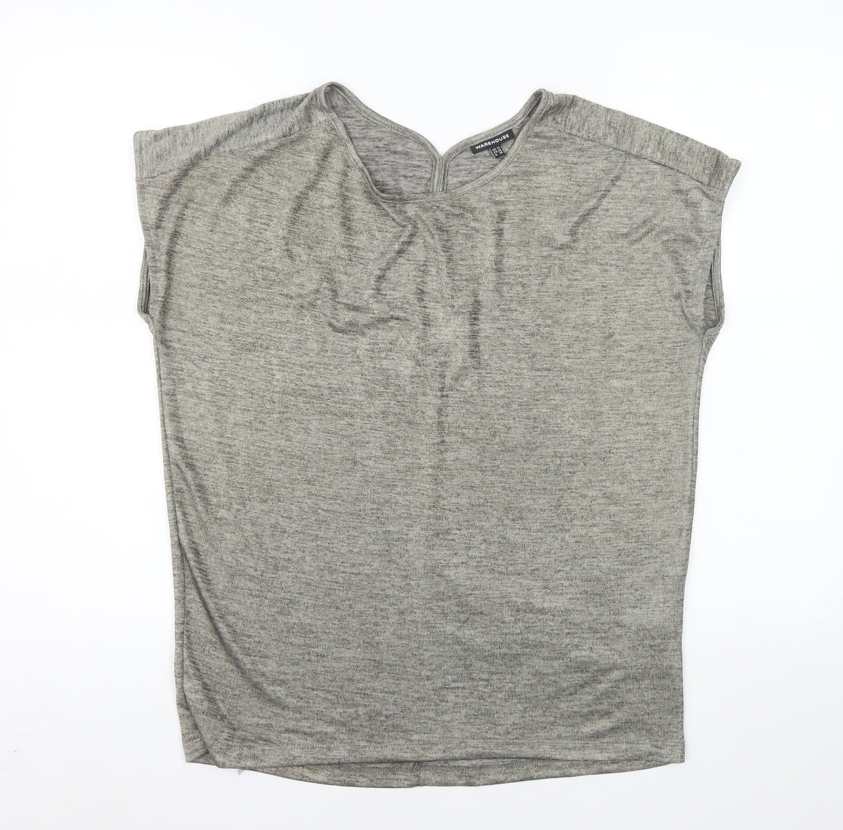 Warehouse Women’s Grey Sleeveless Basic Stretch Jersey Top Size 10