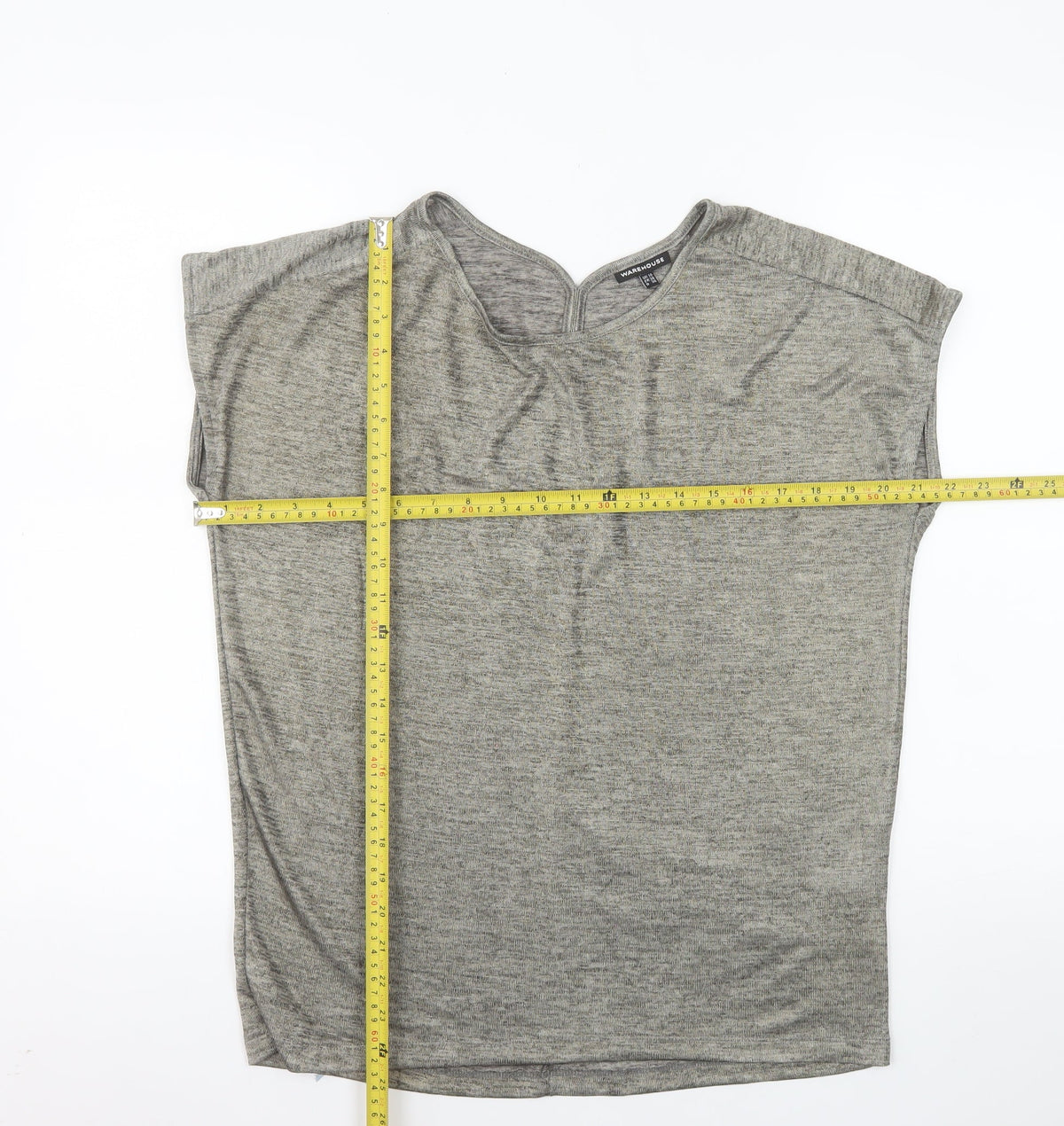 Warehouse Women’s Grey Sleeveless Basic Stretch Jersey Top Size 10