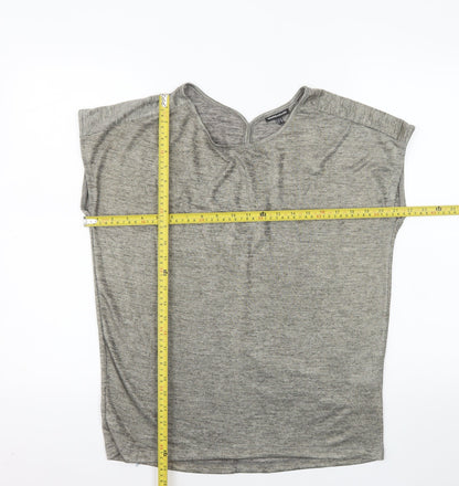 Warehouse Women’s Grey Sleeveless Basic Stretch Jersey Top Size 10