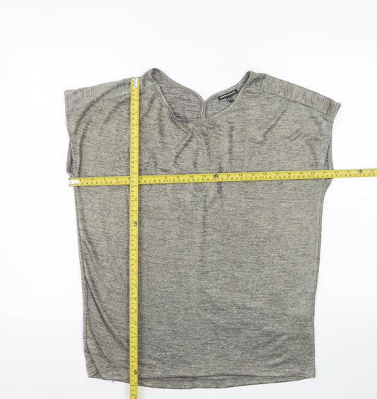 Warehouse Women’s Grey Sleeveless Basic Stretch Jersey Top Size 10