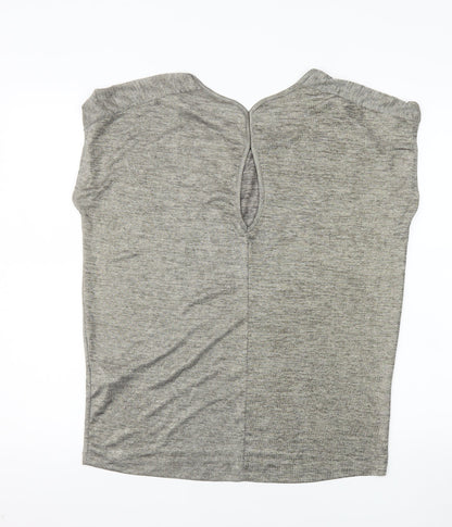 Warehouse Women’s Grey Sleeveless Basic Stretch Jersey Top Size 10