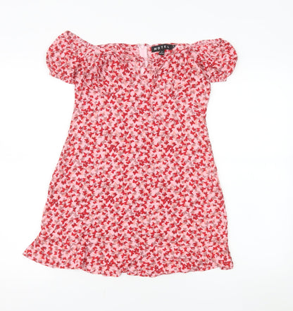 Motel Women’s Pink Floral Puff Sleeve Mini Dress XS