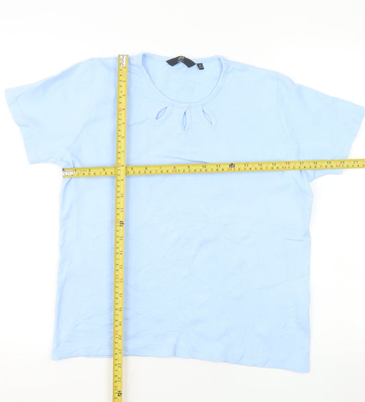 Isle Essentials Women's Blue Cotton Short Sleeve T-Shirt Size 14