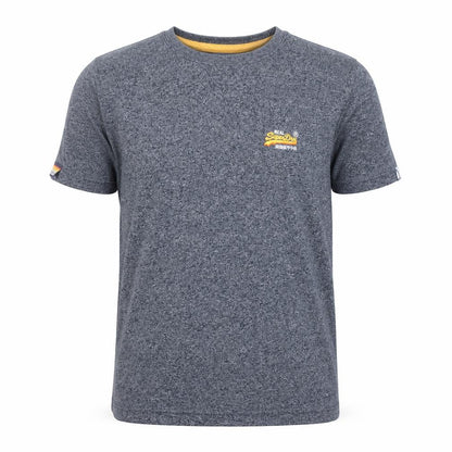 Front view of Superdry Men’s Blue Small Vintage Crew Neck Cotton T-Shirt