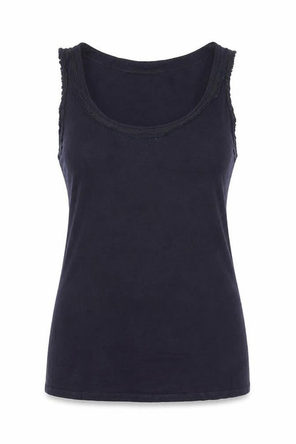 Reiss Womens Blue Jersey Tank Top XS Sleeveless Lyocell Silk Blend