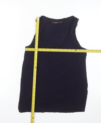 Reiss Womens Blue Jersey Tank Top XS Sleeveless Lyocell Silk Blend