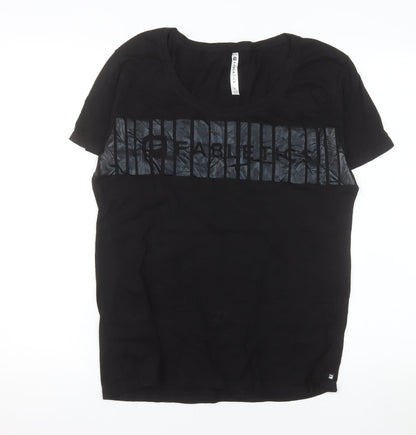 Fabletics Women's Black Short Sleeve Scoop Neck T-Shirt Size M