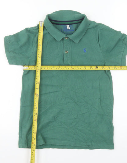 Joules Boys Green Polo Shirt 9-10 Years Short Sleeve Cotton Casual Top