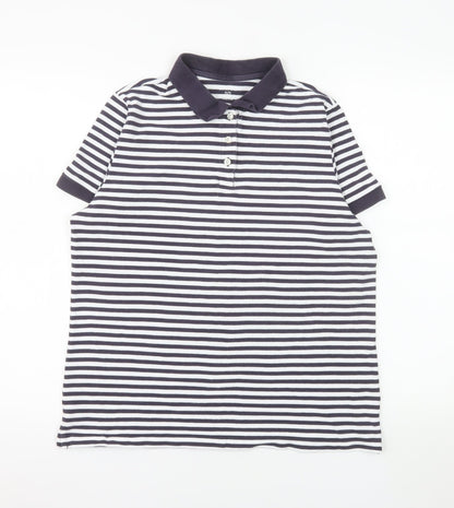 Mossimo Men's Black White Striped Cotton Polo Shirt XL