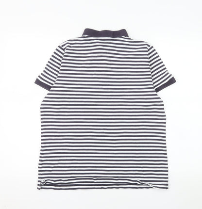 Mossimo Men's Black White Striped Cotton Polo Shirt XL