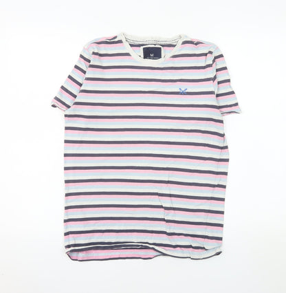 Crew Clothing Company Men's Multicoloured Striped Cotton T-Shirt Size S