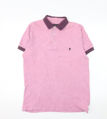 French Connection Men's Pink Cotton Polo Shirt Size M
