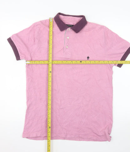French Connection Men's Pink Cotton Polo Shirt Size M
