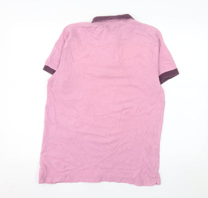French Connection Men's Pink Cotton Polo Shirt Size M
