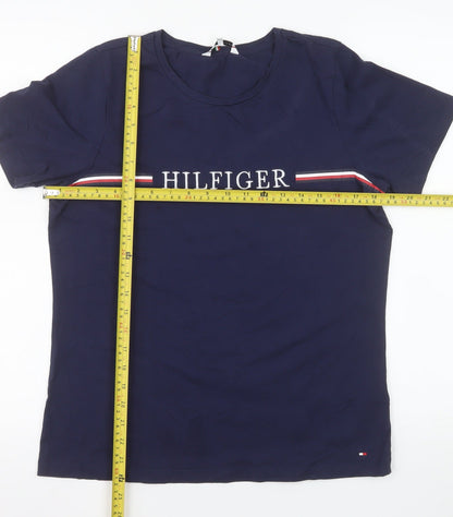 Tommy Hilfiger Women's Blue Cotton Short Sleeve T-Shirt M
