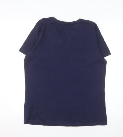 Tommy Hilfiger Women's Blue Cotton Short Sleeve T-Shirt M
