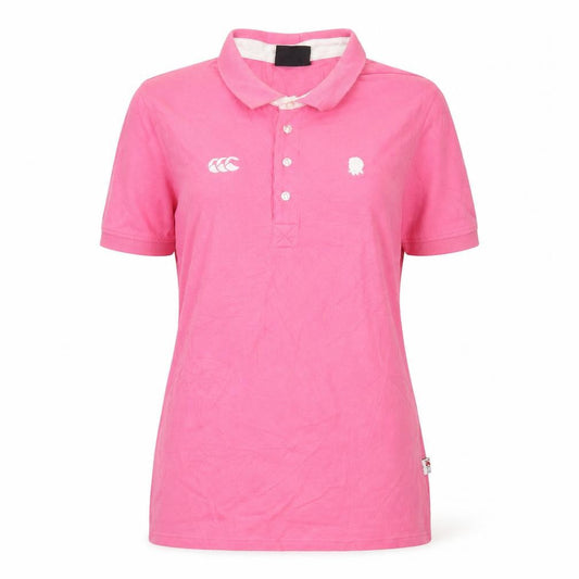 Canterbury Womens Pink Polo Shirt Size 16 Cotton Stretch Casual Top