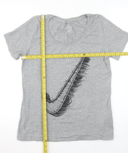 Nike Womens Grey Athletic Fit T-Shirt Medium Short Sleeve Cotton
