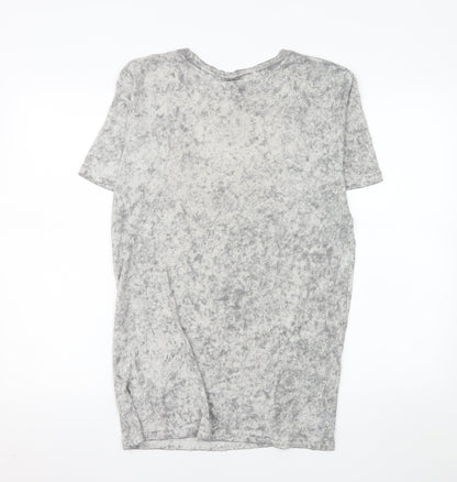 Hype Women's Grey Short Sleeve Crew Neck Logo T-Shirt Medium