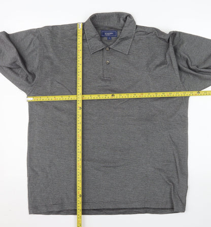 Principles Men’s Grey Long Sleeve Polo Shirt Size S