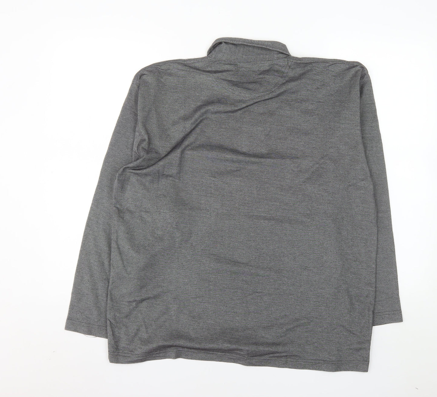 Principles Men’s Grey Long Sleeve Polo Shirt Size S