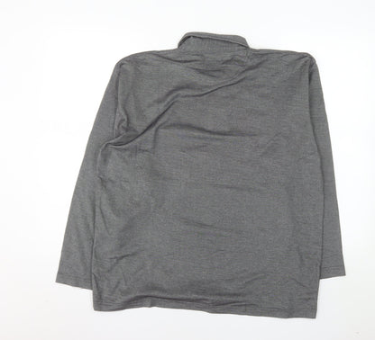 Principles Men’s Grey Long Sleeve Polo Shirt Size S