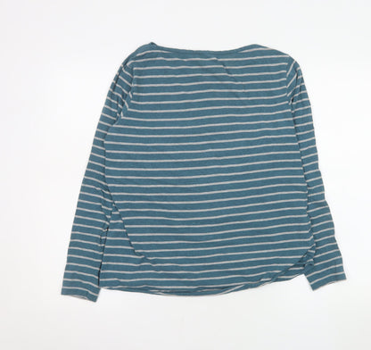 FatFace Women’s Blue Striped Long Sleeve Cotton T-Shirt Size 12