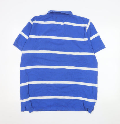 Greenwoods Men’s Blue Striped Cotton Polo Shirt Size 2XL