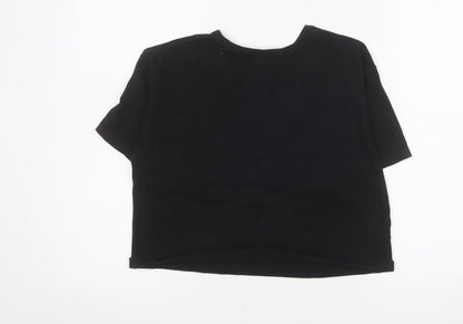 Champion Women's Black Cropped T-Shirt Small