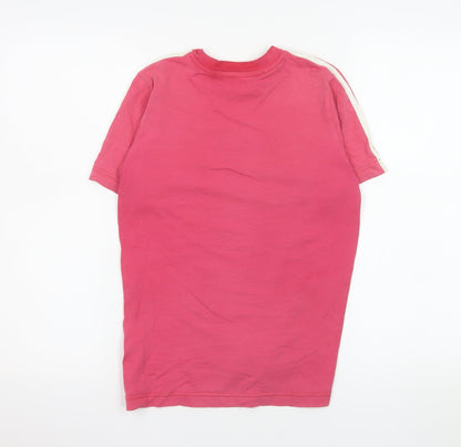 Adidas Girls Pink Short Sleeve Crew Neck Cotton T-Shirt 11-12 Years